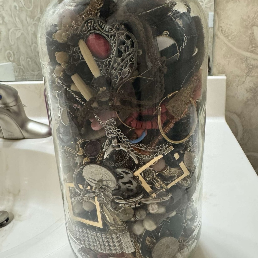 Large Jar of Mixed Jewelry